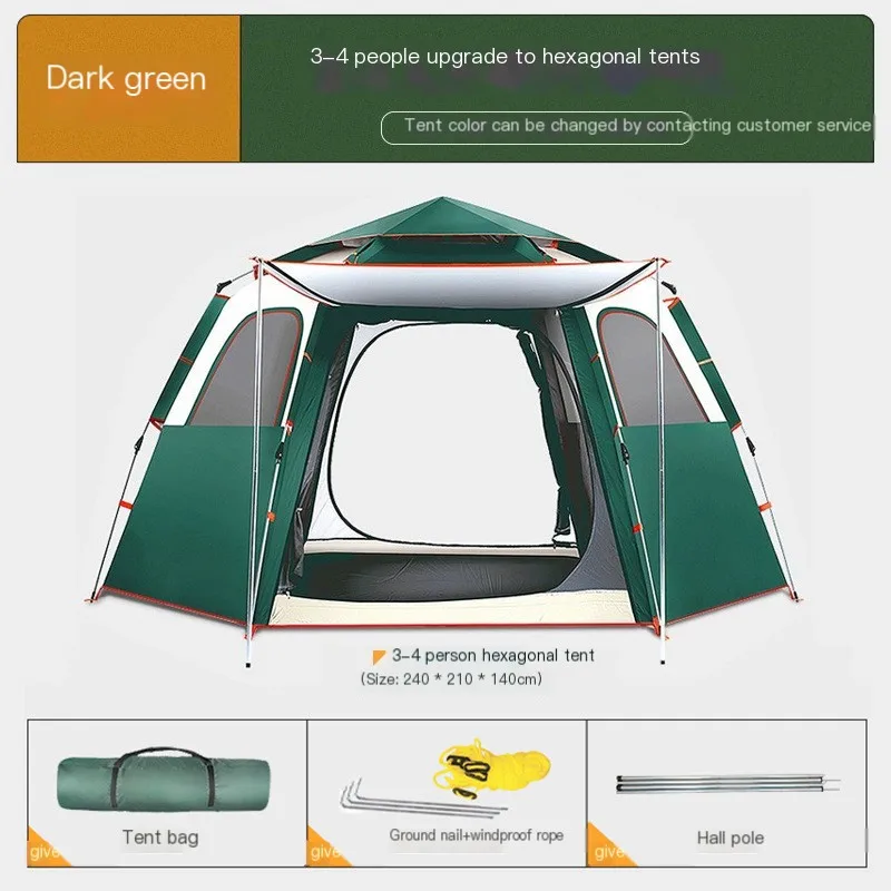5-8 Person Outdoor Camping Automatic Inflatable Hexagonal Tent