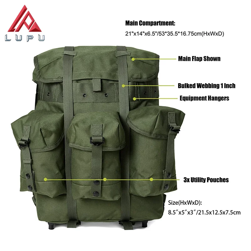 Factory Price Large 80L Tactical Backpack  Computer Interlayer Back Pack Alice Backpack with Frame
