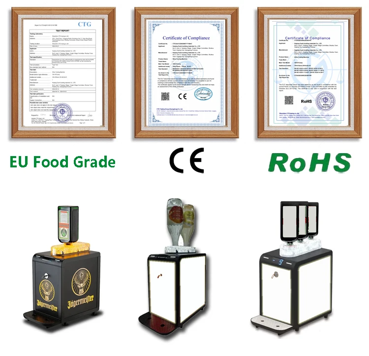 Compressor Refrigeration Wine Martell Bottle Cooler Bar Liquor Shot Chiller Dispenser