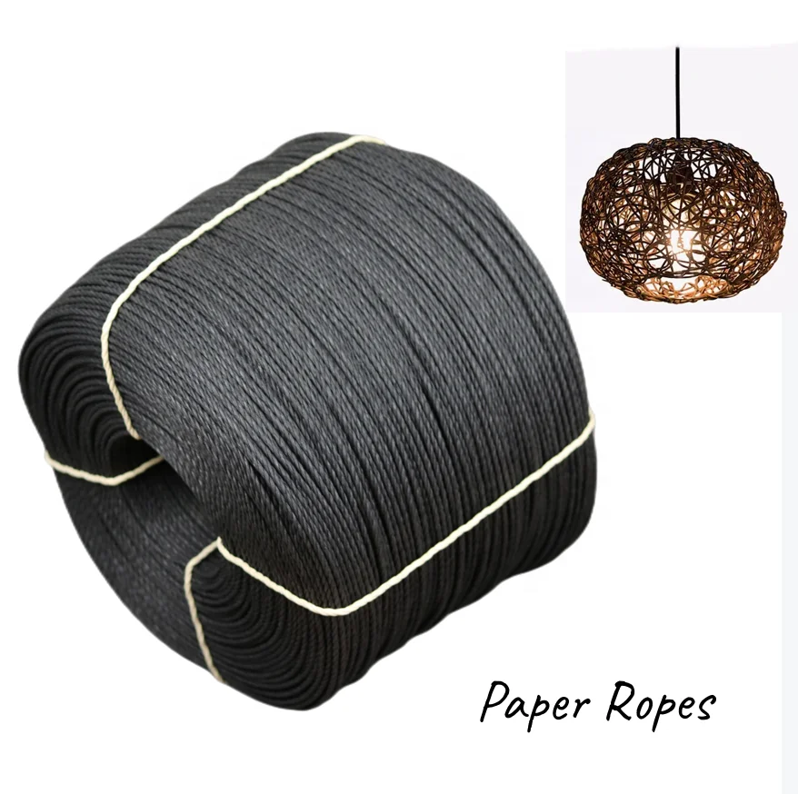 1 Ply Twisted Paper Ropes Cord 1mm 1.5mm 2mm 2.5mm 3mm 3.5mm EXW Factory Price Rope for Pendant Lamp