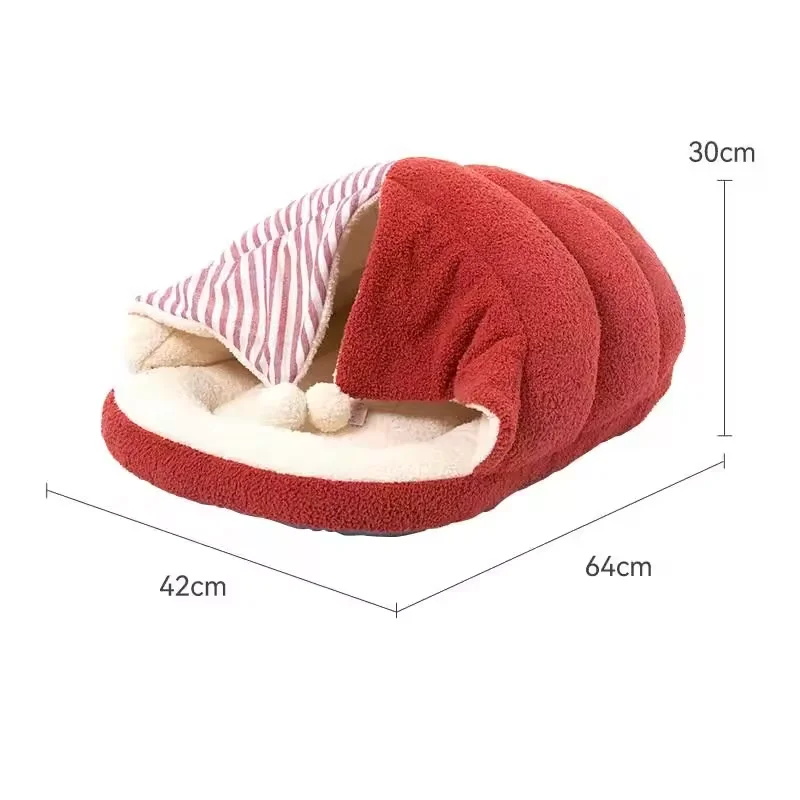 Washable Winter Creative Clown Yurt Slippers Shaped Warm Cat Nest Cat Castle Bed Cute Cartoon Pet House