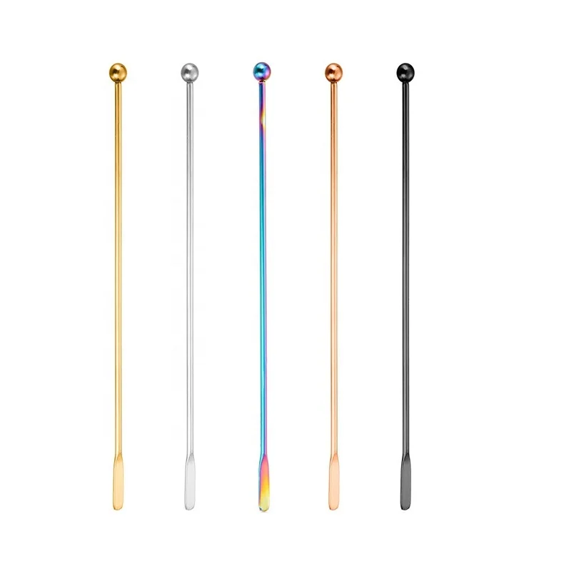 7 Inch Drink Stirrer  Black Coffee Stir Sticks with Round Sign Swizzle Sticks for Cocktails Coffee Chocolate Milk Juices