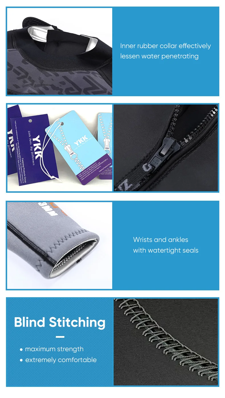 5mm 7 mm latex dipping neckseal diving neaoprene fabric fan limestone metallic grey licras de natacin hombre wetsuit