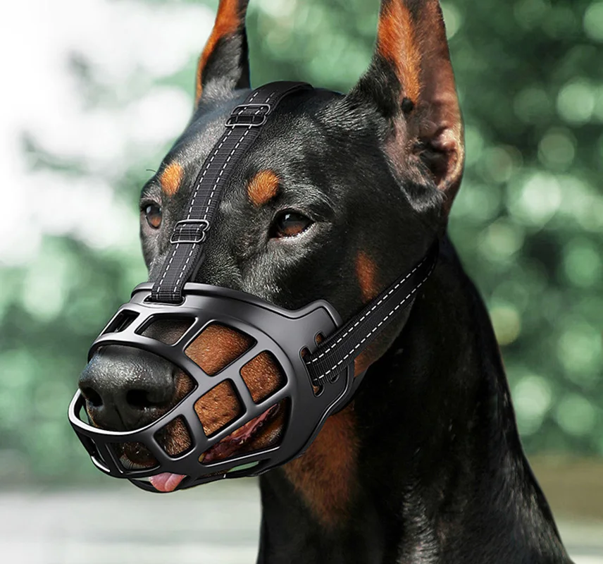 Soft Breathable Dog Safe Muzzle with Adjustable Straps Anti-bite Anti-bark Pet Training Muzzles for Large Medium Dogs