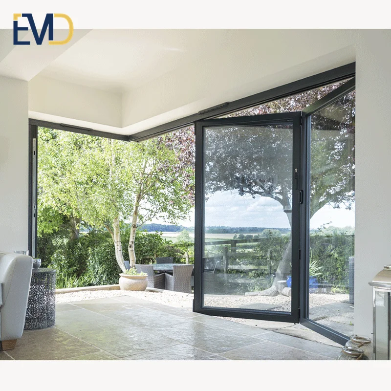Современный стиль новый дизайн вилла звукоизоляционные алюминиевые балконные двустворчатые дверные профили от производителя