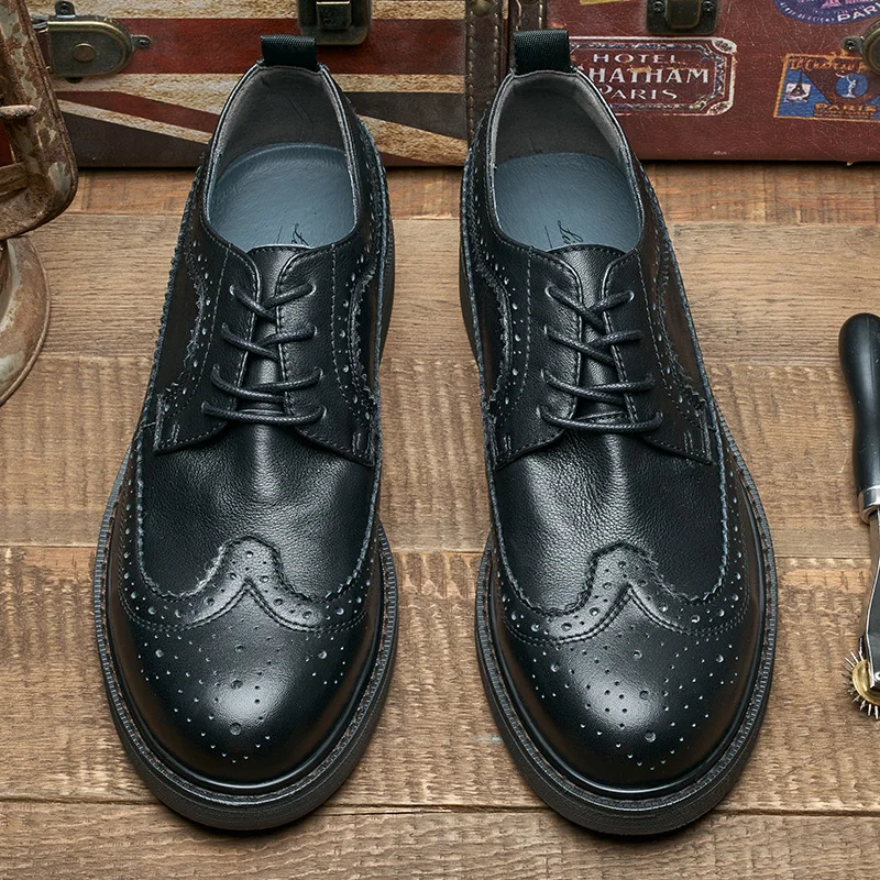 Italian Bullock style mens official leather shoes Handmade tresemme botanique high quality clerks man cowboy shoes