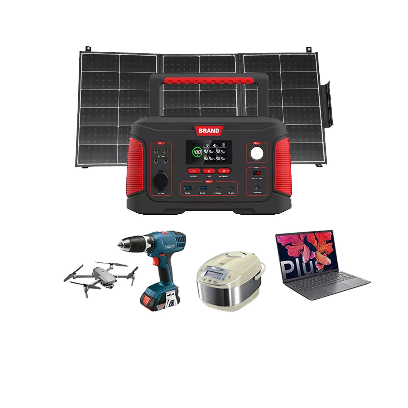 Solar generator portable power station 1000w 2000w 3000w