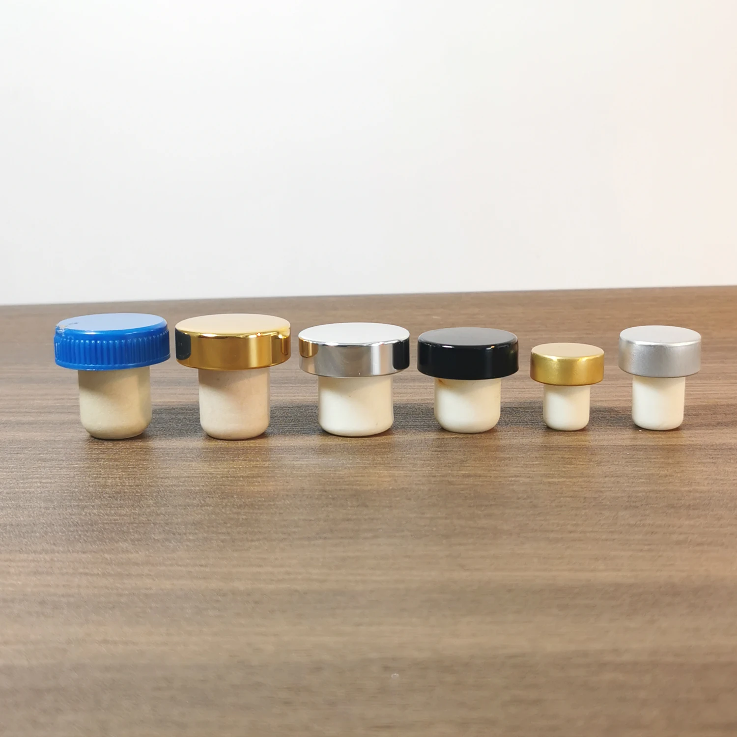 Custom Colorful Synthetic T Cork Cap Wine Bottle Cap Wood Stopper Wine Bottle Cover for Liquor Wine Glass Bottle