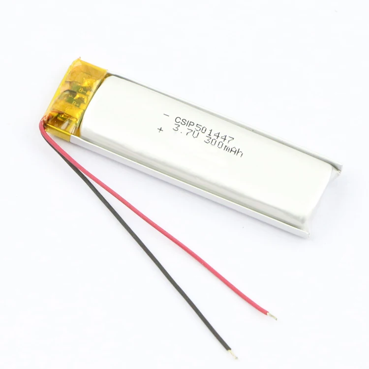 factory customized wholesale lipo battery for  headset 501447 3.7V 300mAh rechargeable lithium polymer