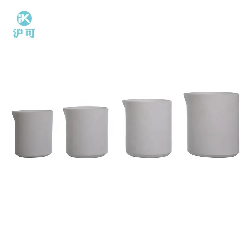 Huke Custom size100ml white No scale PTFE plastic beaker cups with spout