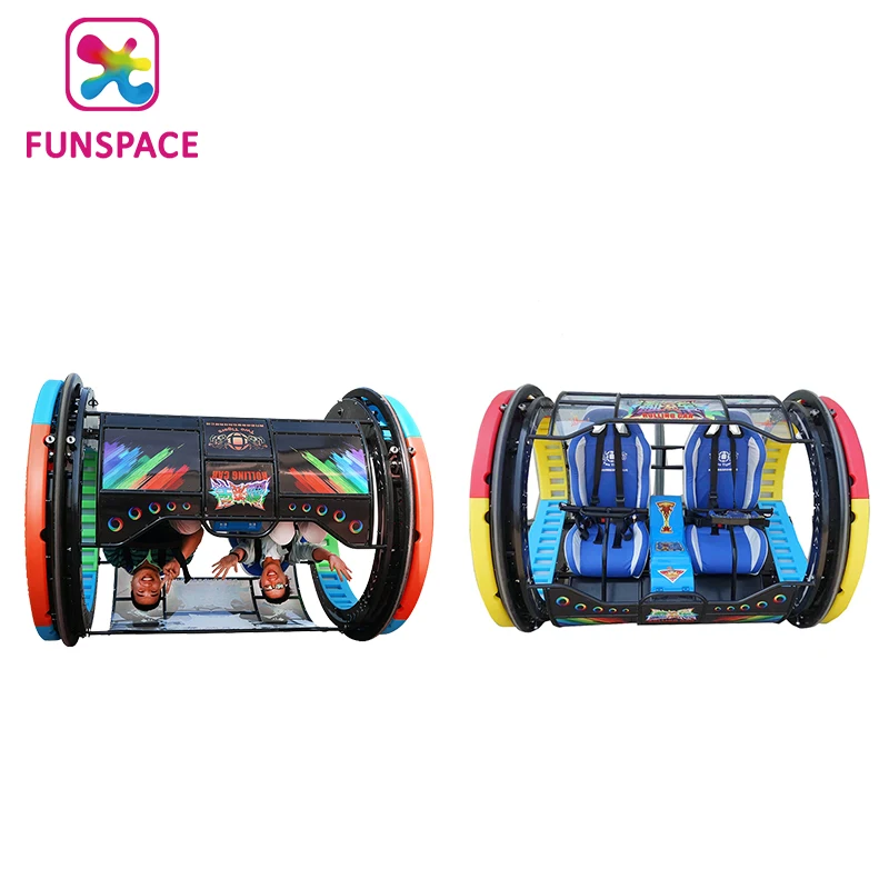 Funspace Hot sale New style Outdoor Fun Fair Playground Rides 2 Seats 360 Degree Remote Control Rolling Car for outdoor