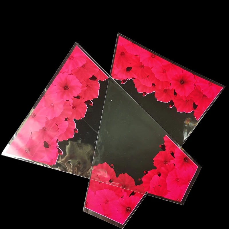 Индивидуальный цветочный упаковочный пакет с принтом гвоздики розы Букет оберточная бумага пластиковый пакет