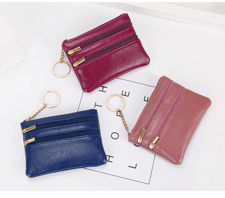 Fashion Women Wallet Clutch Three Zip Female Short Small Coin Purse New Brand Design Soft Mini Card Holder Wallet Money Bag
