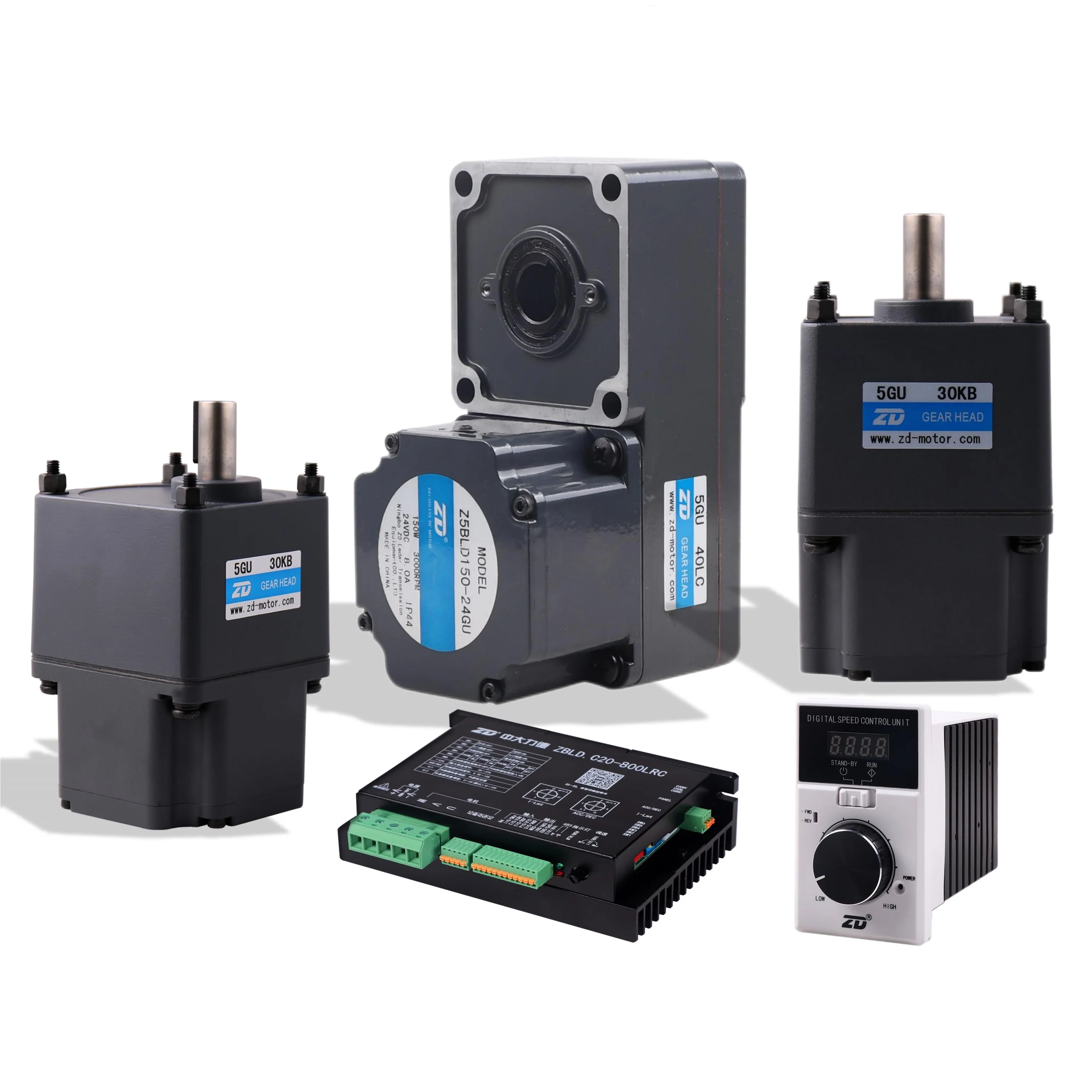 ZD 60mm 80mm 90mm 104mm 24V 48V 110V 220V 15W to 750W High Torque  Electric BLDC Brushless DC Gear Motor With Speed Controller