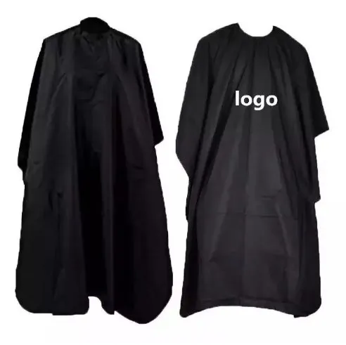 Waterproof  Disposable Gowns Hairdressing Black Beauty Salon Hairdresser Clothes Capes and Aprons Cape with Logo