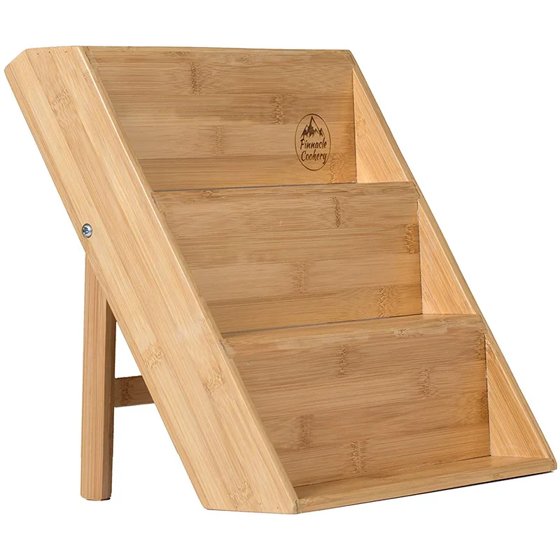 Kitchen Organizer Wood Spice Rack Storage Holder,expandable acacia bamboo 3 tier spice rack,Natural Bamboo Wooden Spice Rack