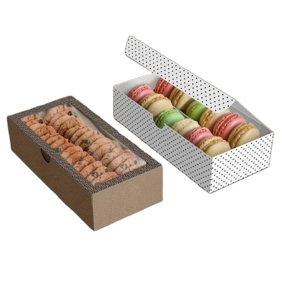 Macaron Boxes with Window Pastry Packaging Container for 12 Bakery French Cocoa Truffle Wedding Gift Dessert Cookie Treat box