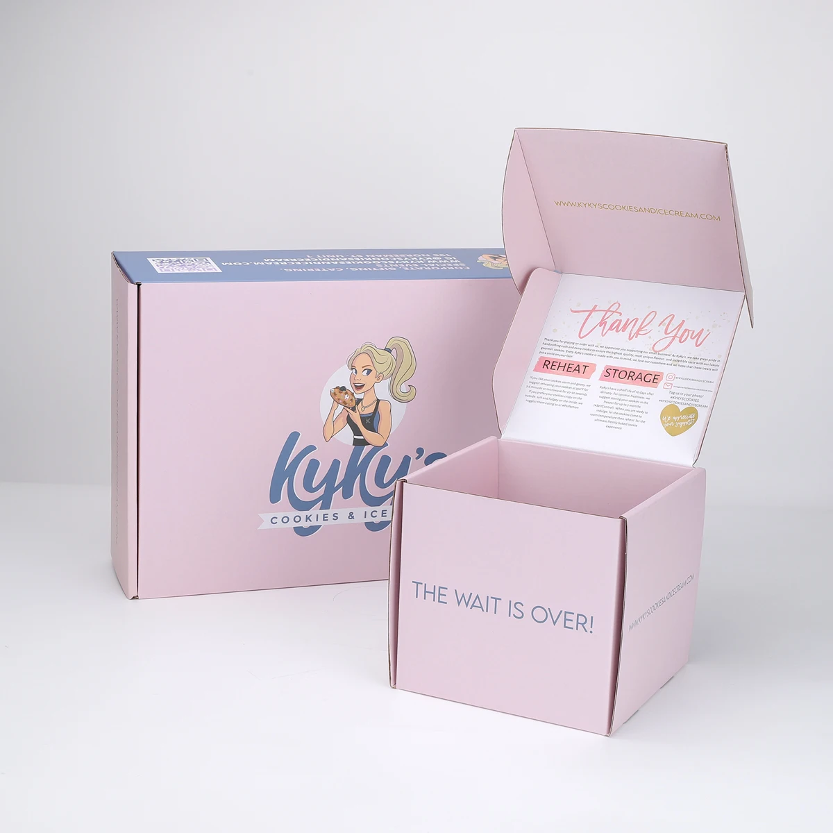 Custom Christmas Cookie Donut Cake Food Chocolate Gift pink Shipping Cardboard Coated Paper Mailer Boxes With Logo Packaging