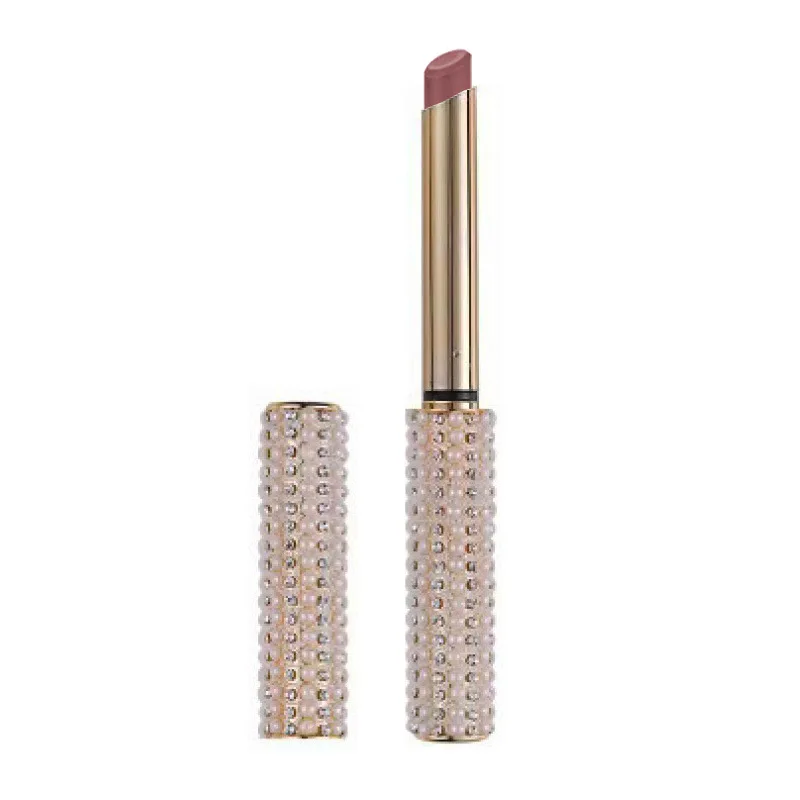 Wholesale lipsticks without logo Diamante Pearl Long Strip Moisturizing Slant Lipstick Silky Matte Lipsticks