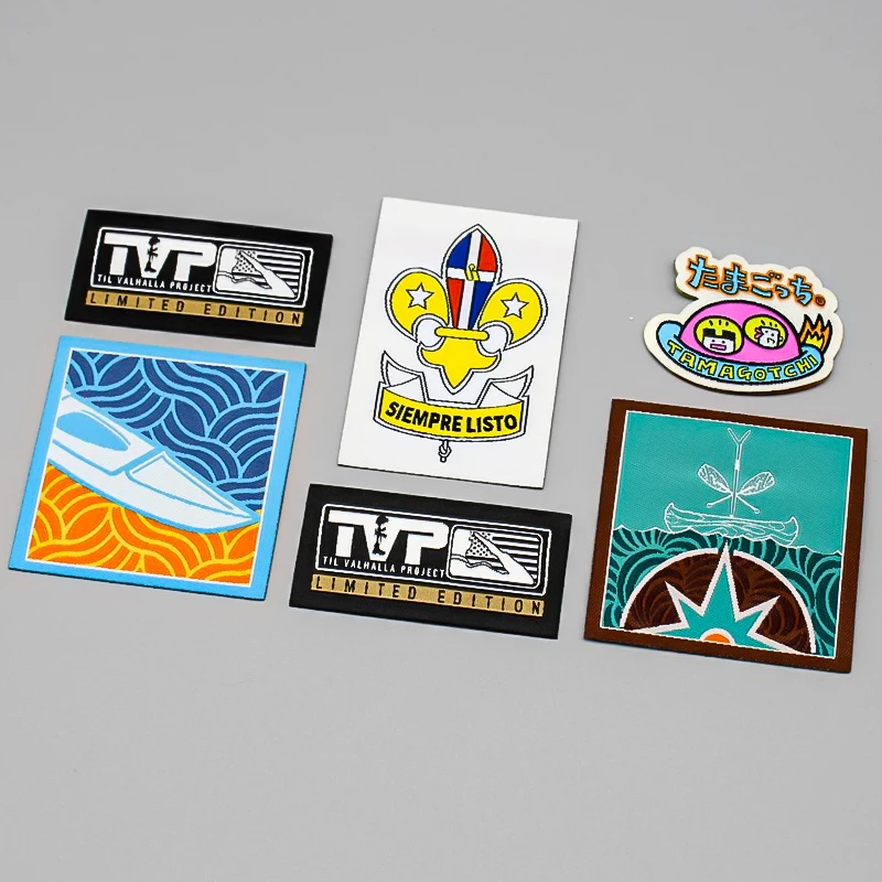 Factory Custom Clothing Label Tag Iron-On Backing with End Fold Washable Polyester for Garments Shoes Bags