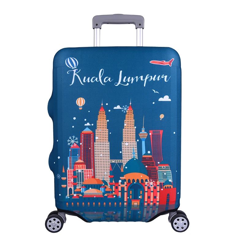 
2020 Amazon Customized High Quality Hot Selling City Design Spandex Luggage Cover 