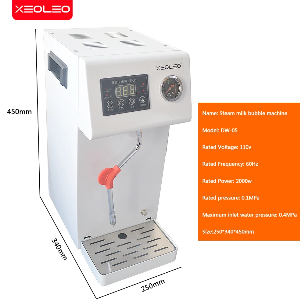 XEOLEO 2000W Commercial Intelligence Steam Milk Froth Machine 5L Steam Milk Bubble Machine Steam Boiling Water Machine 0.1MPA