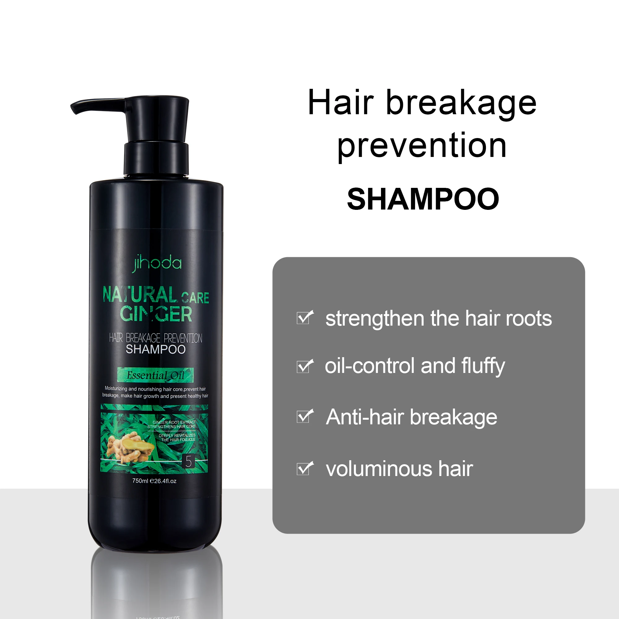 Natural Care Ginger Essence Hair Breakage Prevention Essential Oil Shampoo Anti-loss Strengthen Hair roots with Factory Price