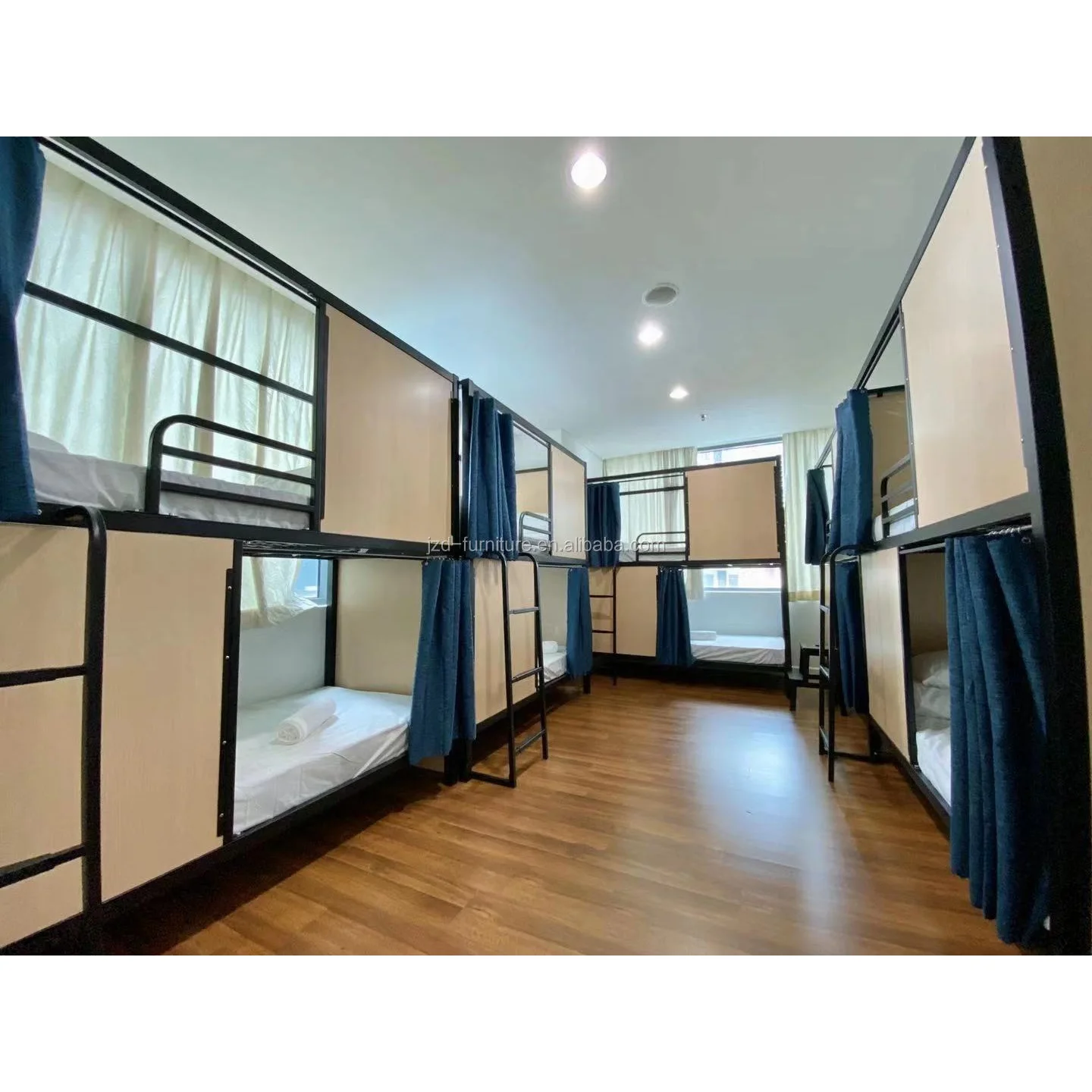 Hotel Bunk Bed Steel Metal Hostels Capsule Bed Single Queen King Bed for Kid Adult use