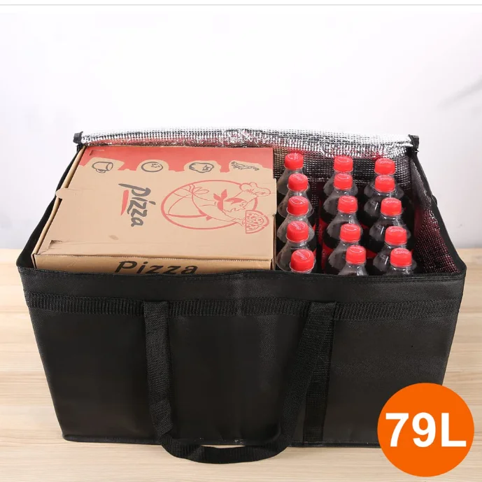 Large Capacity Insulated Food Bag XXXL Size Pizza Bag Hot/Cold Food Reusable Commercial Cooler Bag Catering Parties