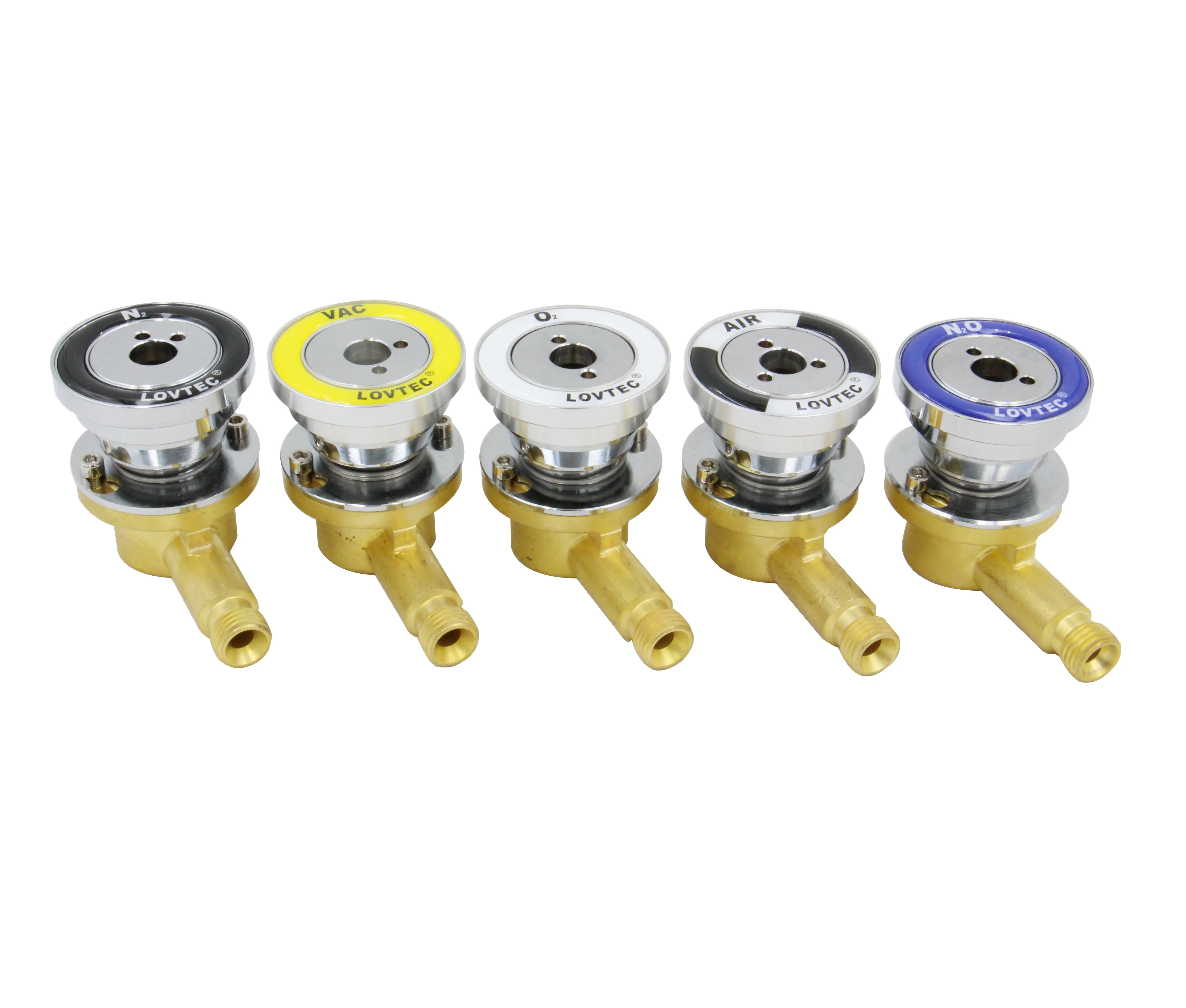 LOVTEC high quality medical brass oxygen gas connector BS standard gas outlet for sale