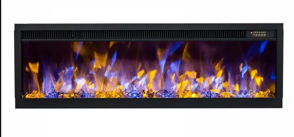 Встроенный/настенный Электрический искусственный камин 50 дюймов со светодиодным пламенем