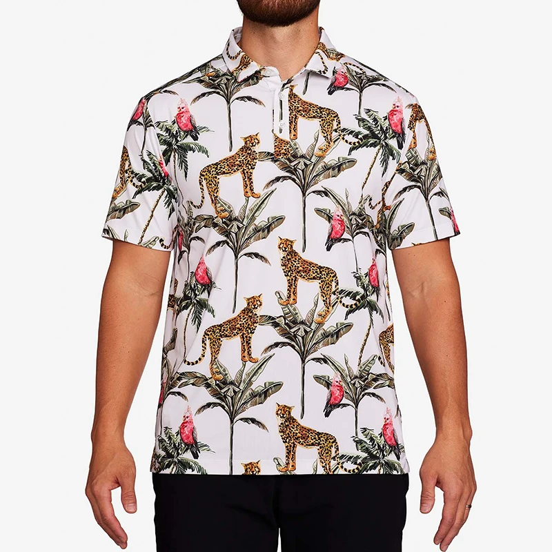 Custom Company Logo Golf Tshirt Mens Dry Fit Polyester Spandex Sublimation Print Sports Quick Dry Polo Golf Shirt