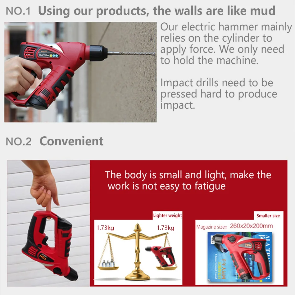 NEWONE 12V lithium battery electric hammer impact electric drill dual purpose screwdriver high torque screwdriver home wireless