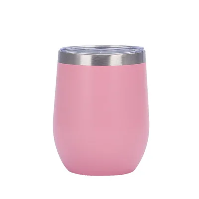 12oz Stainless Steel Double Wall Stemless Wine Tumbler With Lid