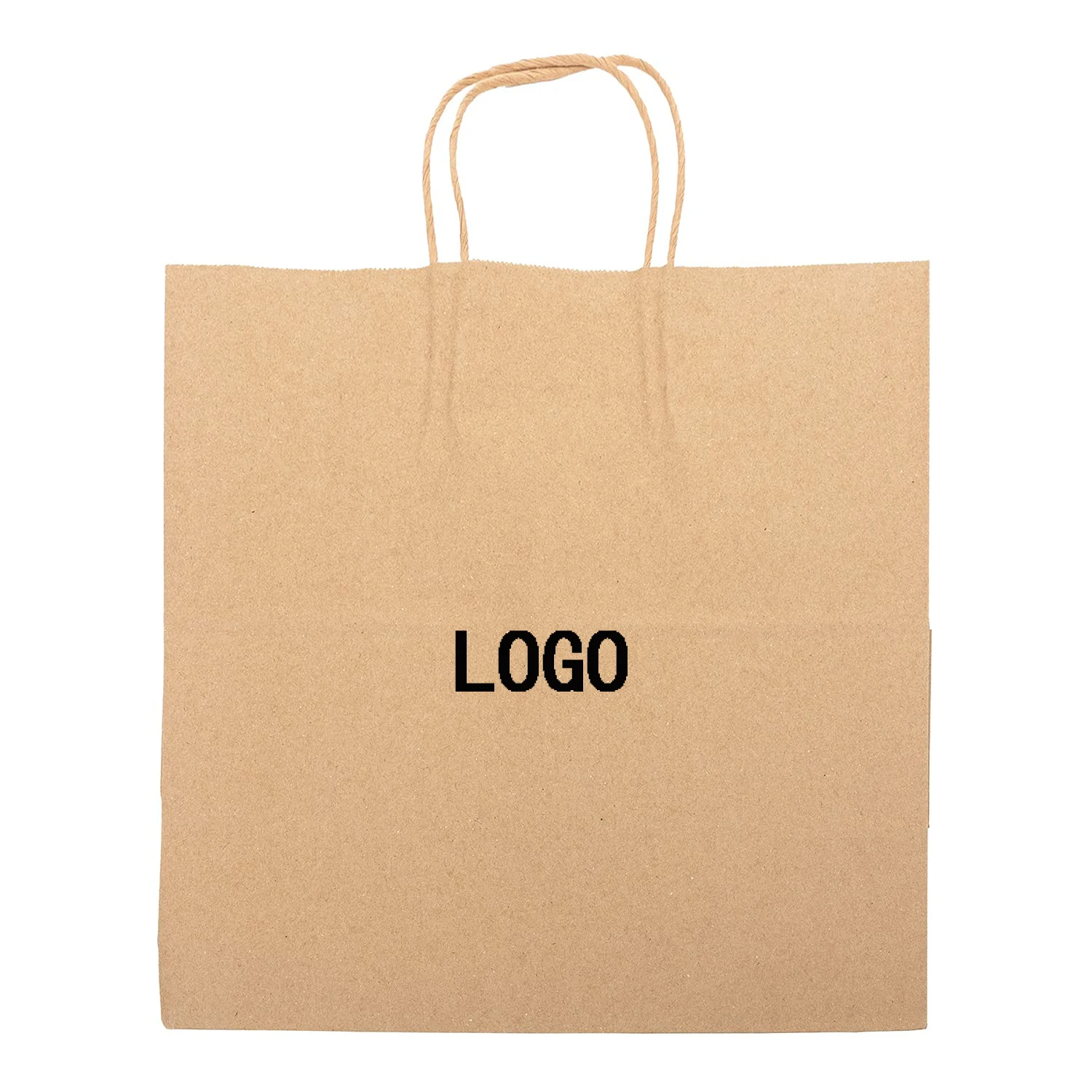 Hot sale wholesale manufacturer custom logo recycle shopping gift carry tote food takeaway twisted handle kraft paper bag