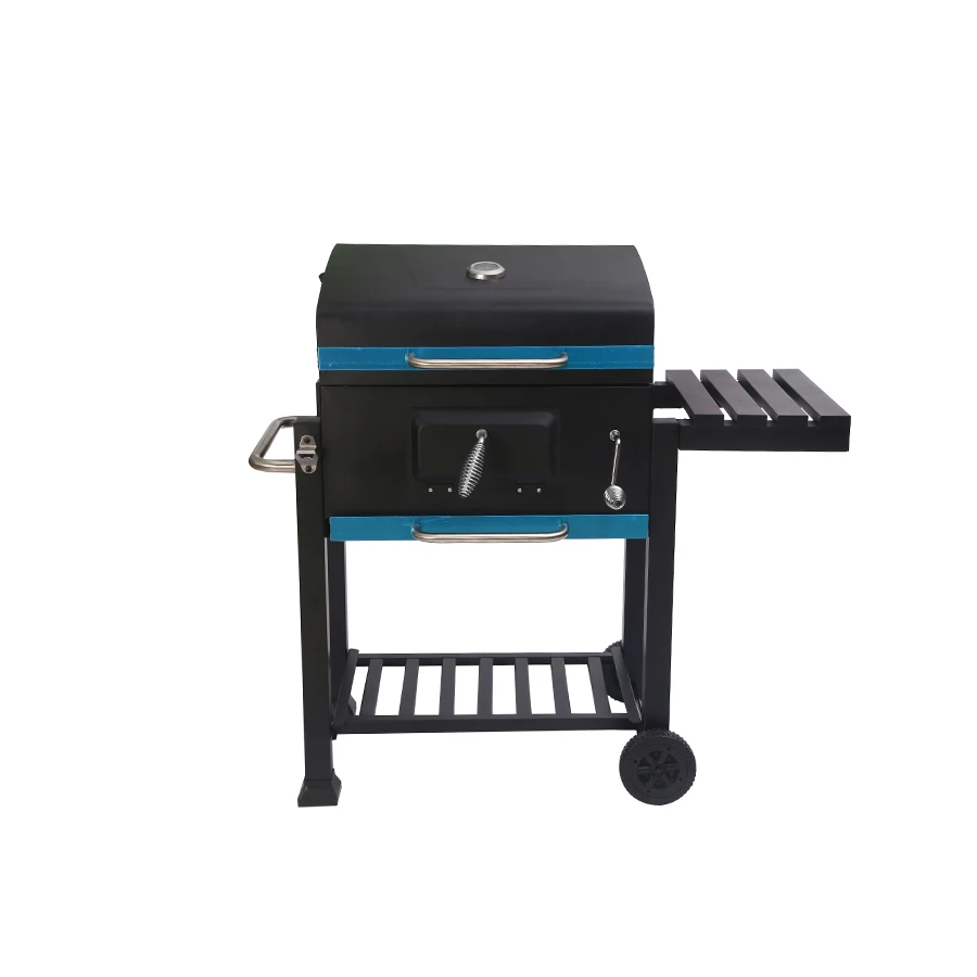 Mobile smoker bbq grill trailer outdoor temperature control folding storage smoker barbeque grill