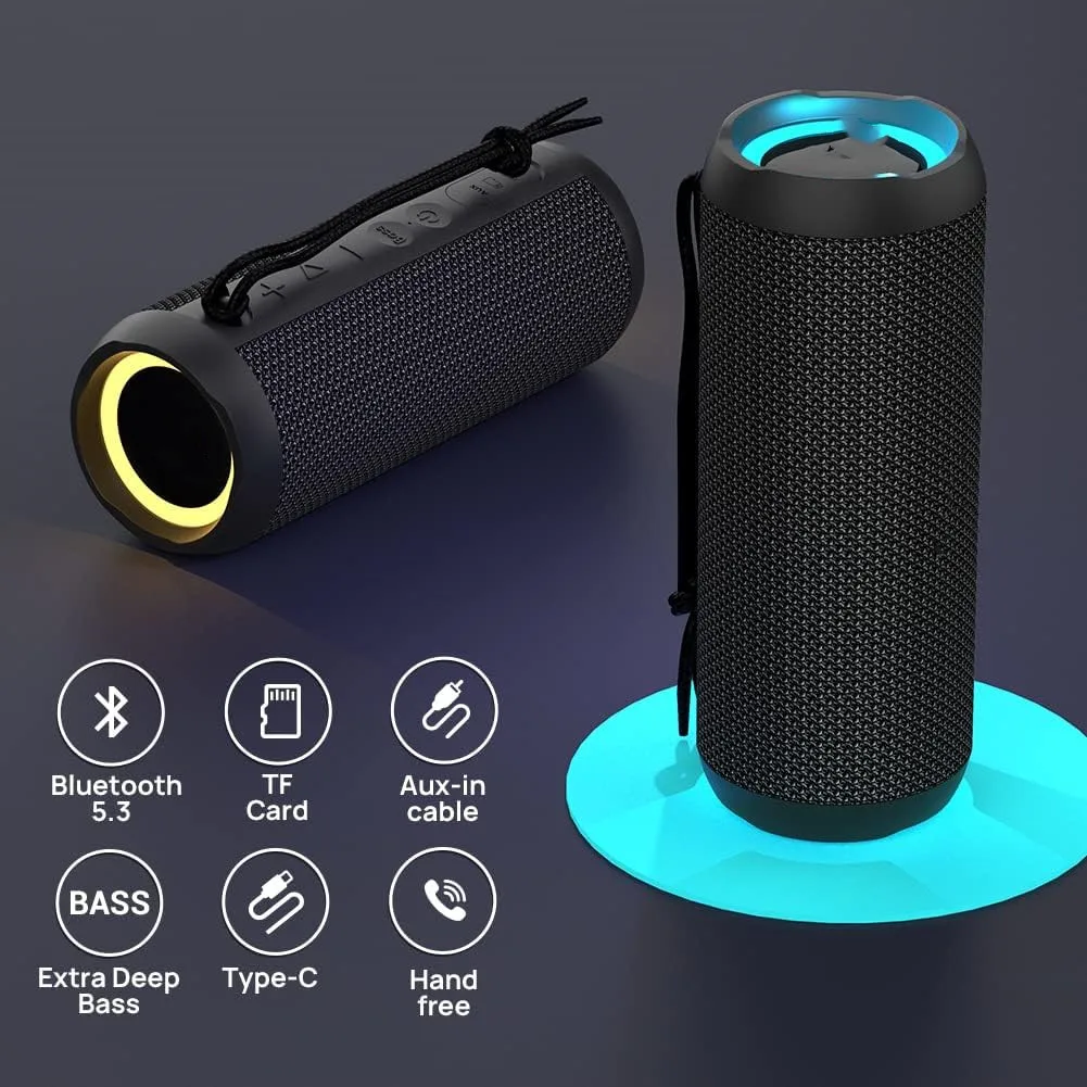 Portable Speaker 30W Dual Pairing True Wireless Stereo HD Sound IPX7 Waterproof Outdoor Sport Shower Wireless Speaker
