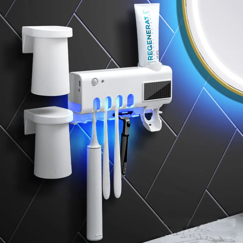 Smart NEW with toothpaste squeezer USB rechargeable Mini portable UV tooth brush Sterilizer Toothbrush Sanitizer Holder Box