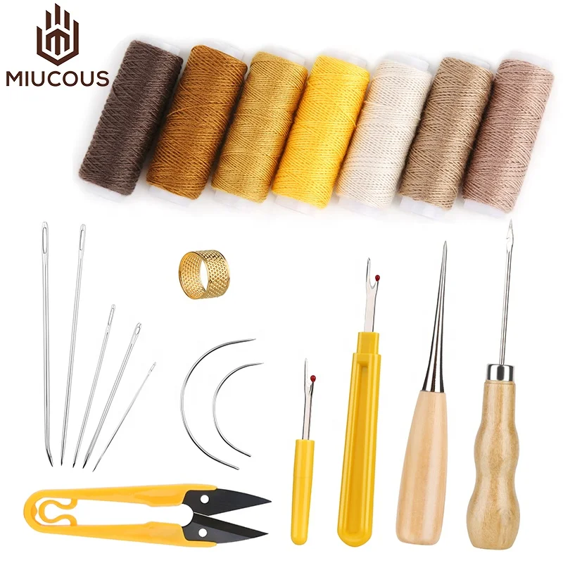 MIU076 20pcs/set High Quality DIY Handmade Leather Craft Working Tool Sewing Set Leather Tool Kit
