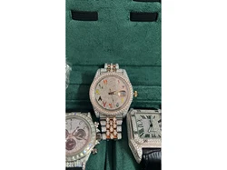 HOTSell Handmade Custom Pass Diamond Tester VVS Moissanite Diamond Inlay Jewelry Modification Iced Out Luxury Watch