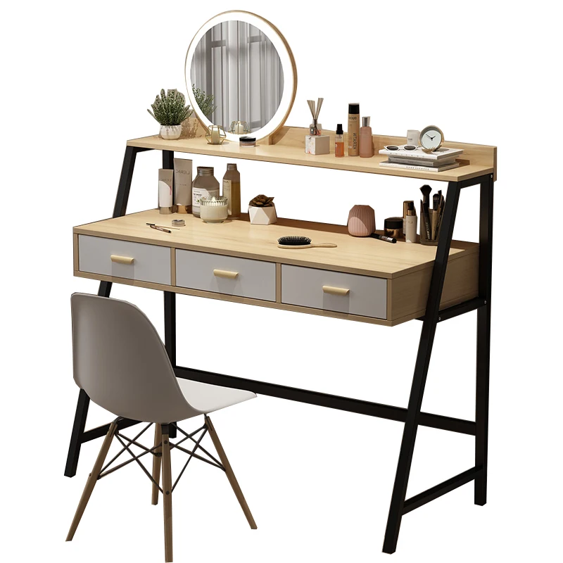 2021 Explosion Models Simple Modern Small Apartment With Lamp Dressing Table Storage Integrated Cabinet Makeup Table