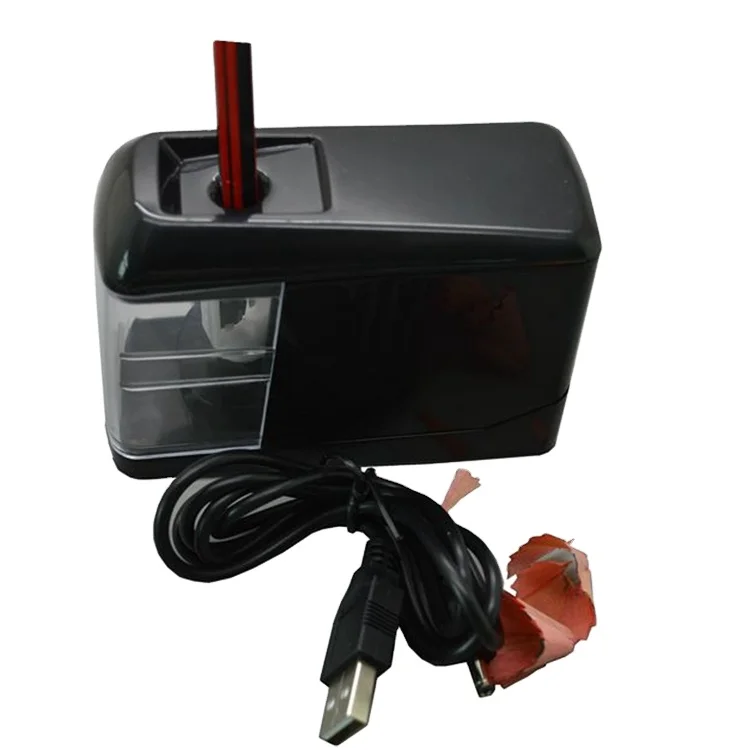 USB электрическая точилка для карандашей для офиса и дома, Черная