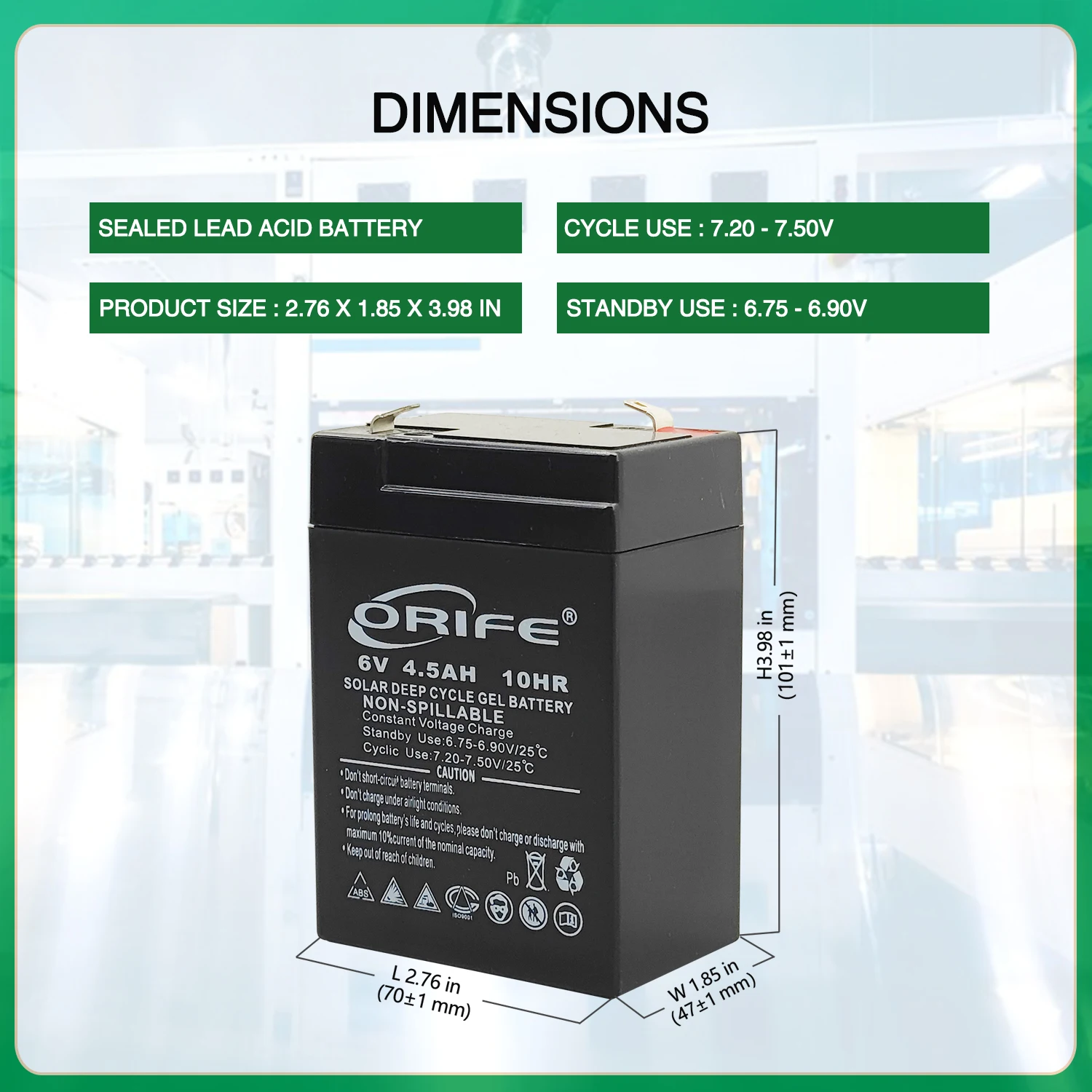 Медицинское оборудование MF vrla бытовая техника герметичная свинцово-кислотная перезаряжаемая батарея 6 В 4.5ah