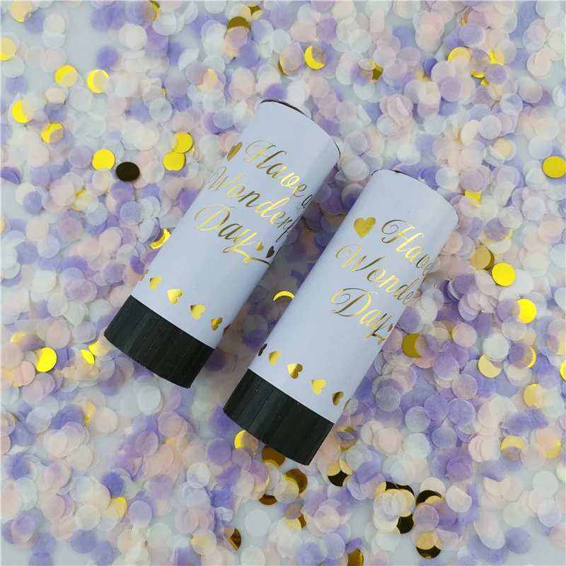 Metallic Gold Confetti Party Popper Cannons Handheld Fireworks Wedding Christmas Birthday New Year Celebration