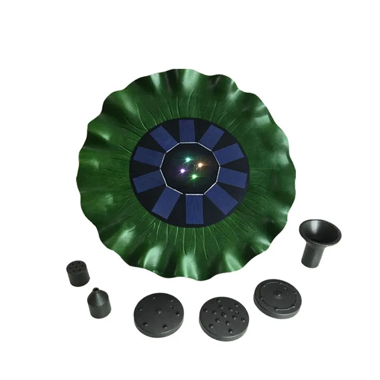 3W Lotus Leaf mini Solar  Fountain with battery and LED