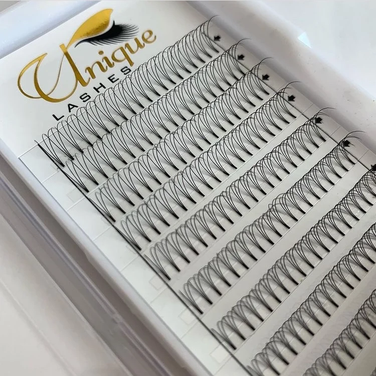 Soft Black lash 3d short stem pre made fans eyelash vendor customized boxes promade lashes