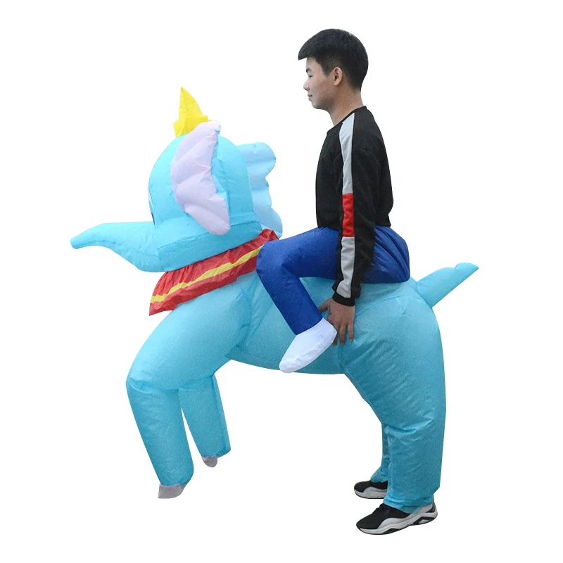 Halloween Blow Up Riding On Animal Costume Enjoyment Big Inflatable Elephant Mascot Costume Adults For Sale