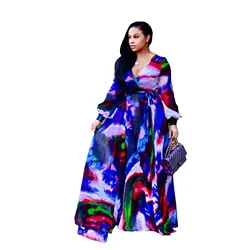 Summer Long Dress Floral Print Short Sleeve Elegant Tunic Maxi Women Evening Party Dress Sun Dress
