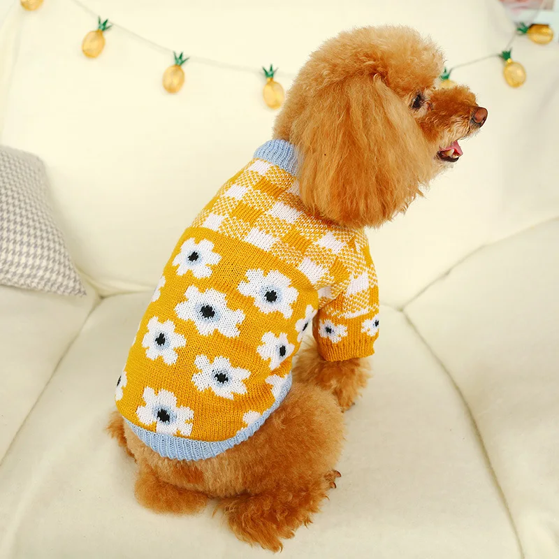 Fashion brand pet dog sweater knitted plush warm puppy cat dog winter clothes