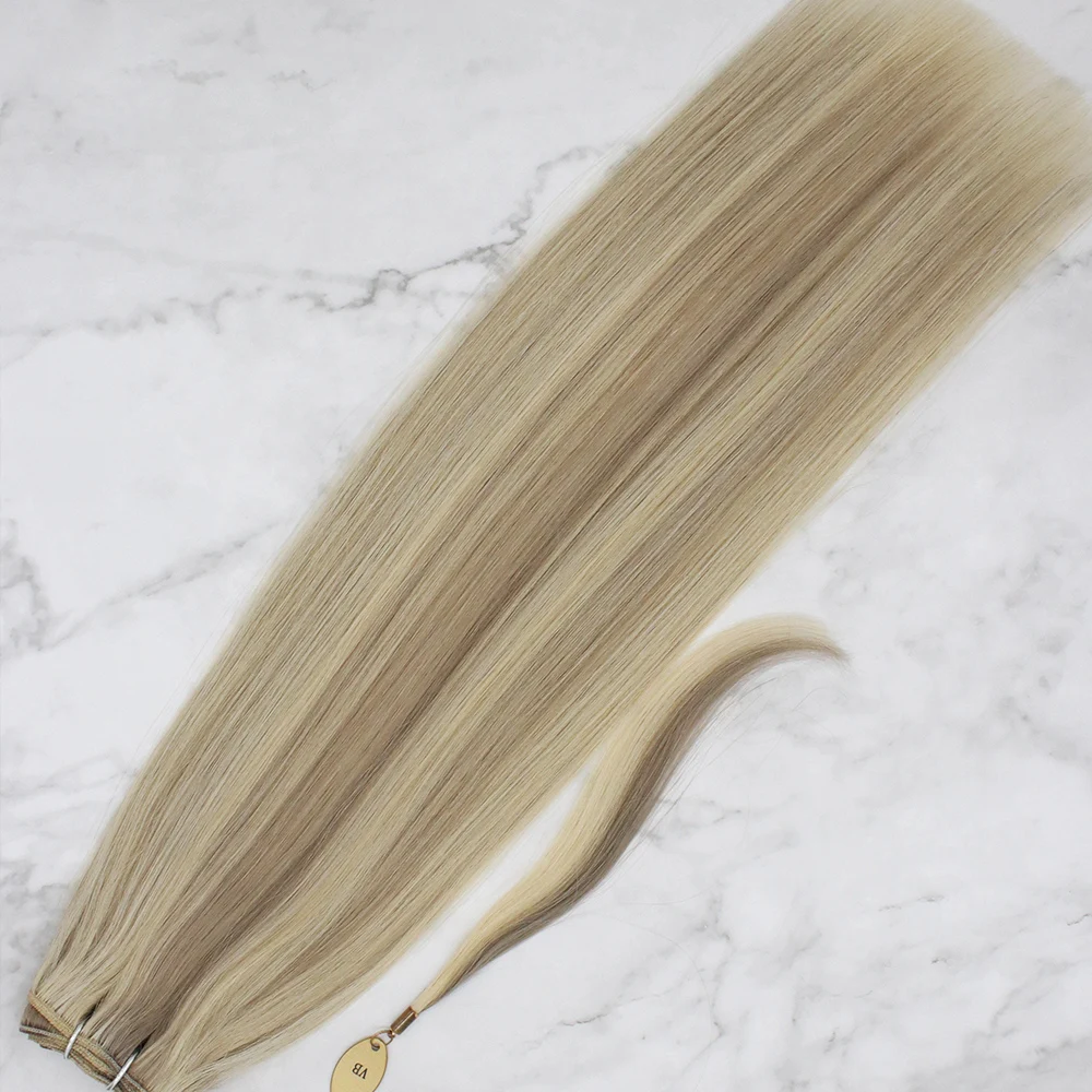 2021 World Trend Fabulous Colors Remy Russian Cuticle-on Human Hair Weft Durable Matting-free Machine Tied Lace Flat Wefts